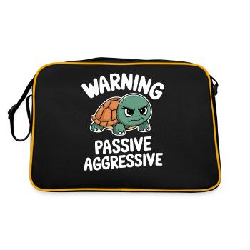 Warning Passive Aggressive Turtle - Retro Bag - black/gold - Back