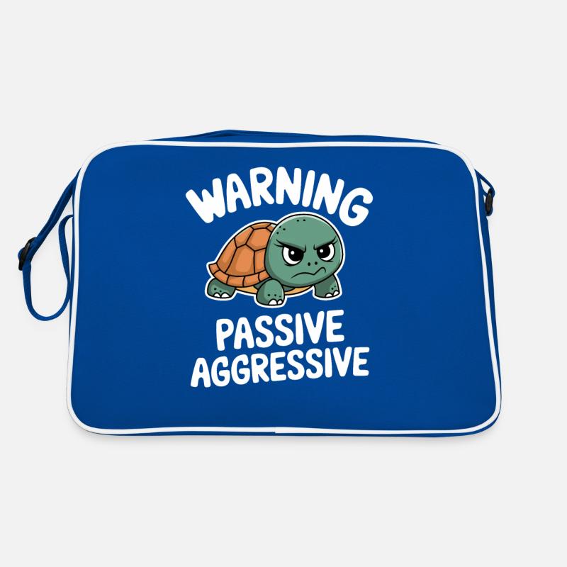 Warning Passive Aggressive Turtle Retro Bag