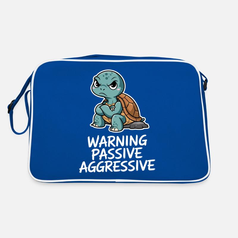 Warnung Passive Aggressive Schildkröte Retro Tasche