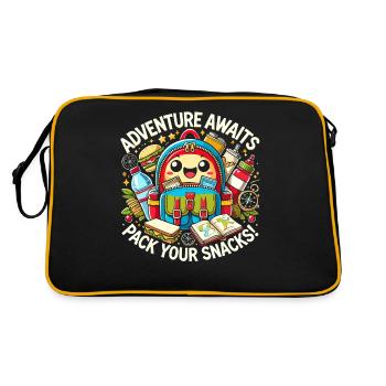 Das Abenteuer erwartet Sie Packen Sie Ihre Snacks - Retro Tasche - Schwarz/Gold - Hinten
