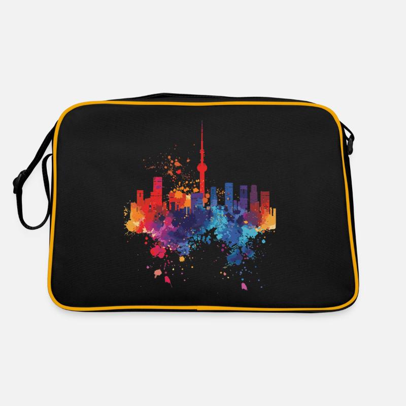 Tokio: - Retro Tasche - Schwarz/Gold