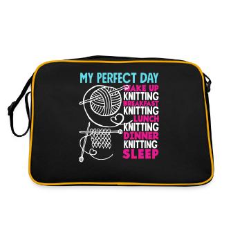 Tricoter ma journée parfaite - Sac Retro - noir/or - Dos