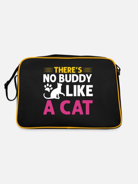 Cat Dad Gifts - Retro Tasche - Schwarz/Gold - Hinten