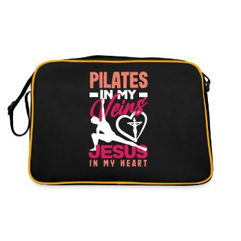 Le Pilates dans mes veines, Jésus dans mon cœur - Sac Retro - noir/or - Dos