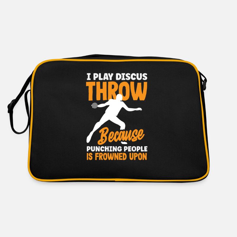 Diskus Diskuswurf Leichtathlet Sportler Geschenk Retro Tasche
