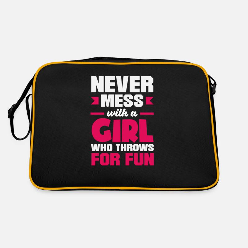 Diskus Diskuswurf Leichtathlet Sportler Geschenk Retro Tasche
