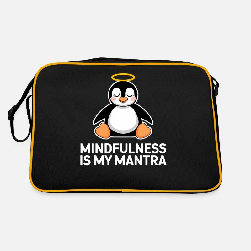 Achtsamkeit Ist Mein Mantra Pinguin Retro Tasche
