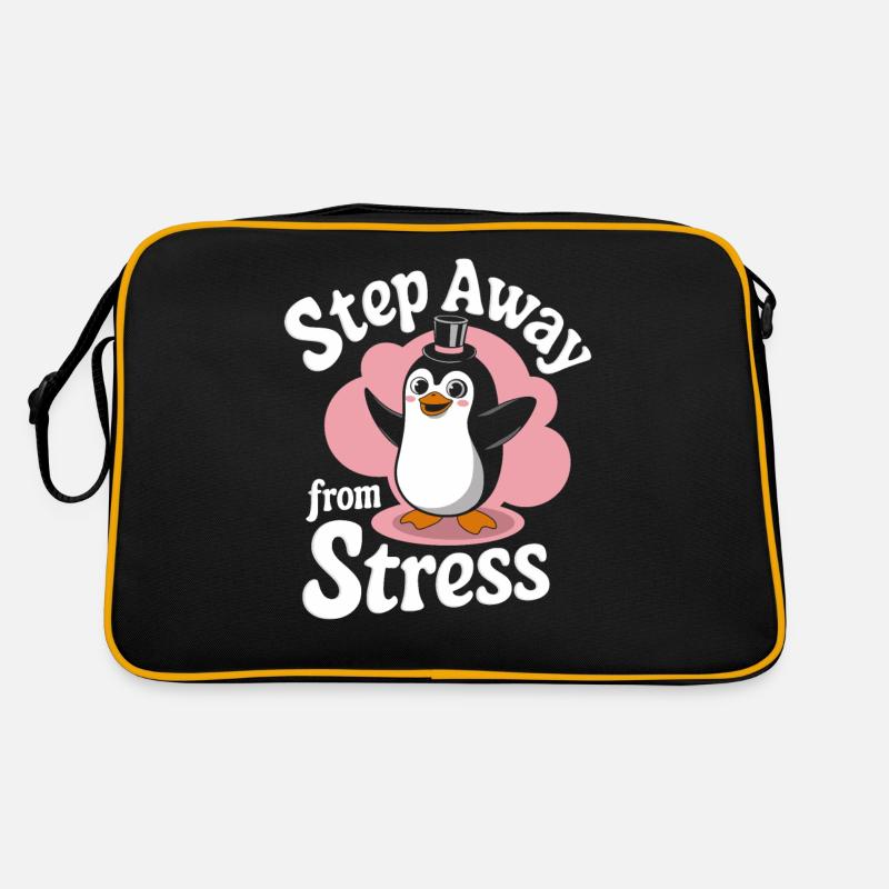 Schritt Weg Vom Stress Mit Pinguin Zauber Retro Tasche