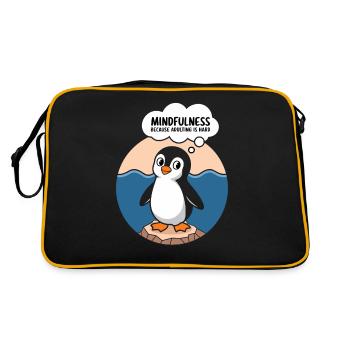 Mindfulness because adulthood is hard - Retro Bag - black/gold - Back