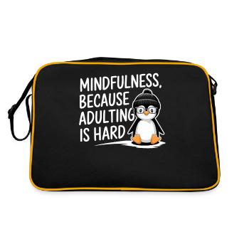 Mindfulness, because being an adult is hard - Retro Bag - black/gold - Back
