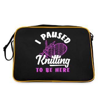 J’ai fait une pause pour tricoter pour être ici - Sac Retro - noir/or - Dos
