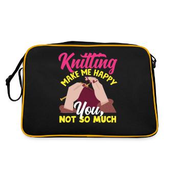 Le tricot me rend heureuse, pas vous - Sac Retro - noir/or - Dos