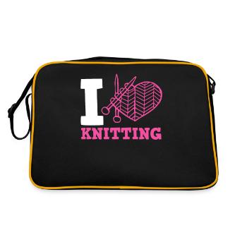 J’adore tricoter coeur motif joie - Sac Retro - noir/or - Dos