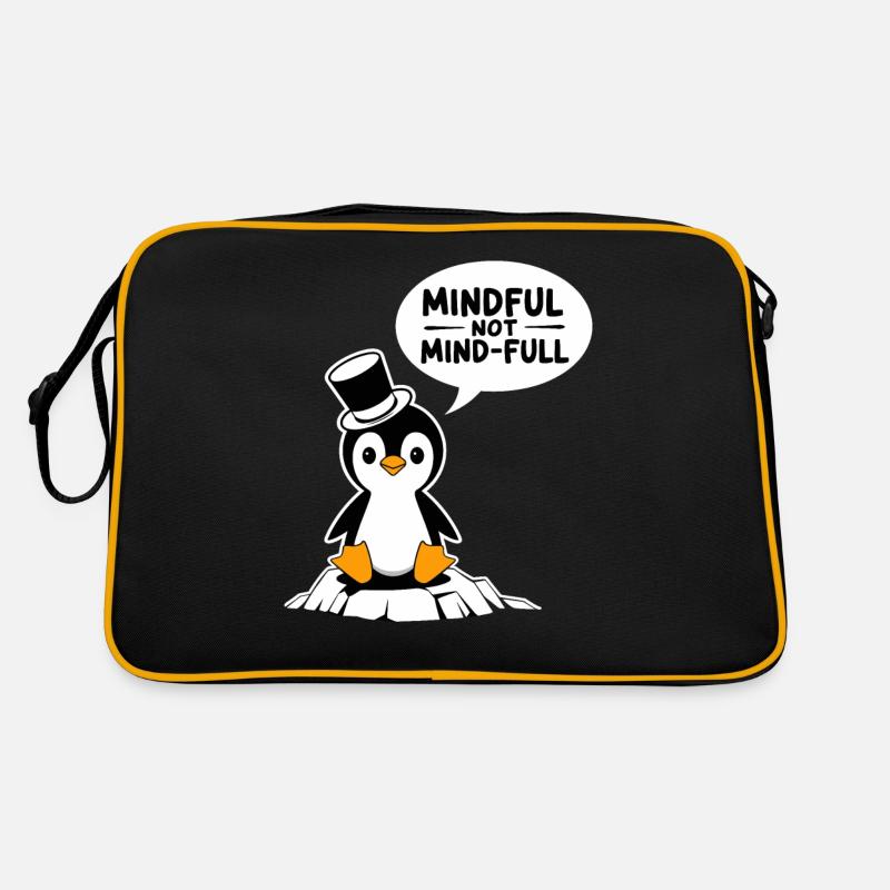 Pingouin conscient avec un chapeau haut de forme sur un bloc de glace Sac Retro