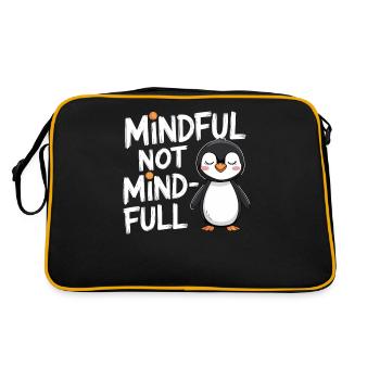 conscient pas plein de pensées pingouin illustration - Sac Retro - noir/or - Dos