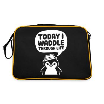 Today I'm waddling through life with Penguin - Retro Bag - black/gold - Back