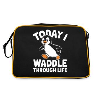 Today I waddle through life - Retro Bag - black/gold - Back