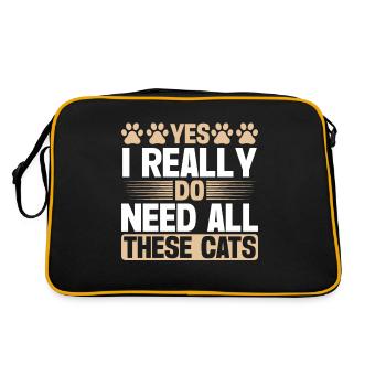 Cadeaux de grand-mère chat - Sac Retro - noir/or - Dos