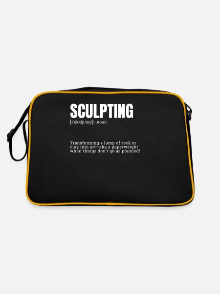 Sculpting Funny Definition Poster for Indoor Hobbi - Retro Tasche - Schwarz/Gold - Hinten