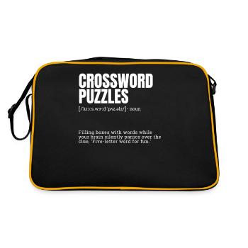 Mots croisés Laisser le cerveau paniqué Passe-temps D - Sac Retro - noir/or - Dos