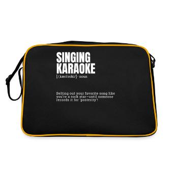Singing Karaoke Funny Indoor Hobbies Definition pr - Retro Bag - black/gold - Back