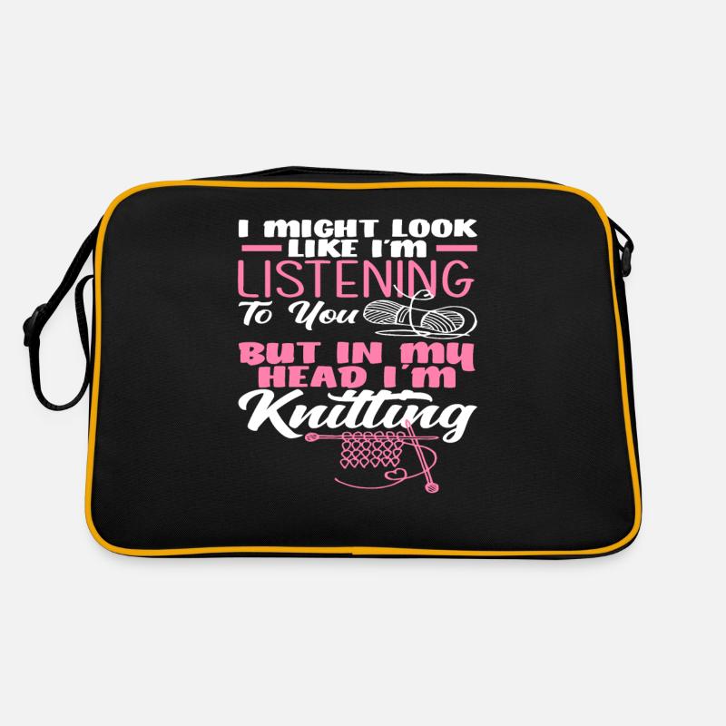 In Gedanken Beim Stricken Retro Tasche