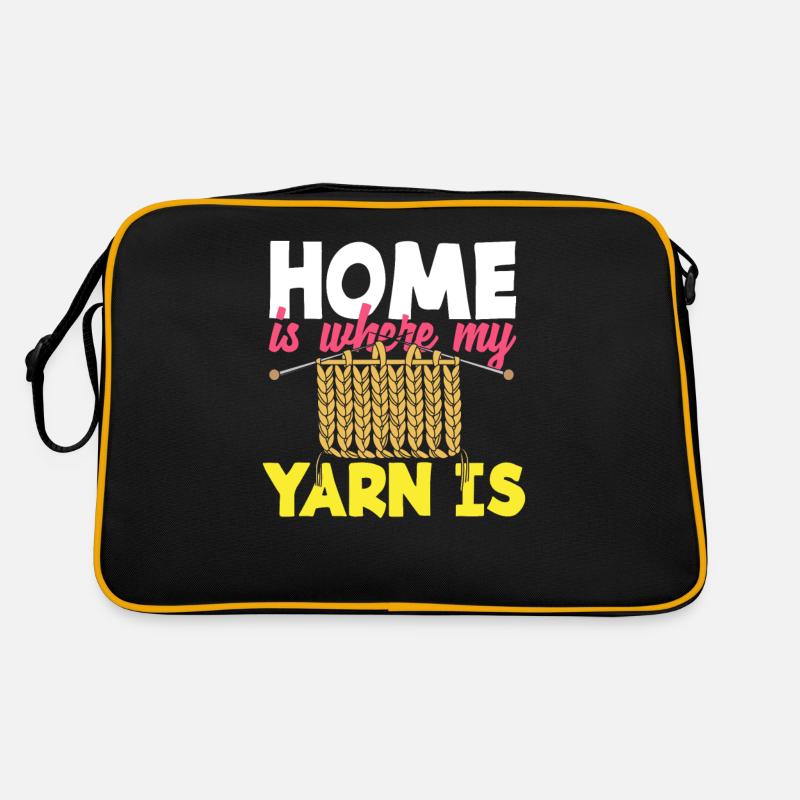 Knitting Home Is Where My Yarn Is Retro Bag