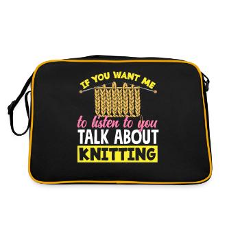 Si vous voulez parler de tricot - Sac Retro - noir/or - Dos