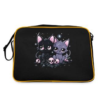 Kawaii Cat Pastel Goth Devilish - Retro Bag - black/gold - Back
