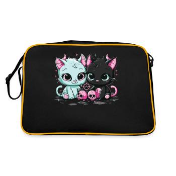 Kawaii Cat Pastel Goth Devilish - Retro Bag - black/gold - Back