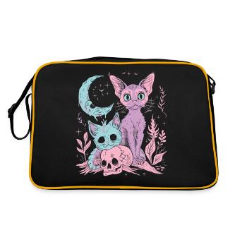 Kawaii Cat Pastel Goth Devilish - Retro Bag - black/gold - Back