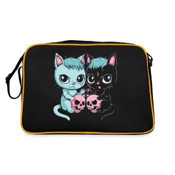 Kawaii Cat Pastel Goth Devilish - Retro Bag - black/gold - Back