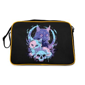 Kawaii Cat Pastel Goth Devilish - Retro Bag - black/gold - Back