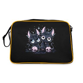 Kawaii Cat Pastel Goth Devilish - Retro Bag - black/gold - Back