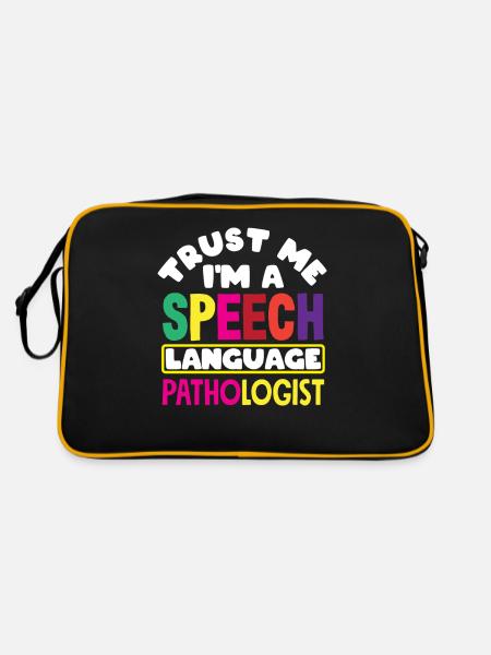 Trust me, I'm a speech therapist - Retro Bag - black/gold - Back