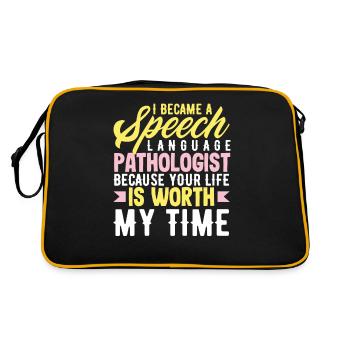 Become a speech therapist because your life is valuable - Retro Bag - black/gold - Back