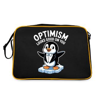 L’optimisme vous convient bien Pingouin - Sac Retro - noir/or - Dos