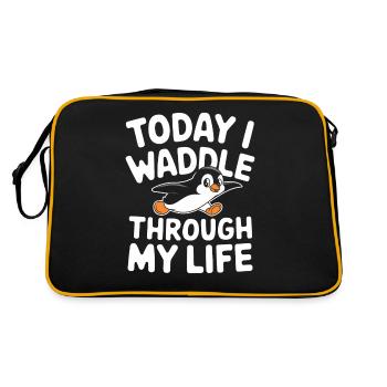 Today I'm Waddling Through My Life T-Shirt - Retro Bag - black/gold - Back