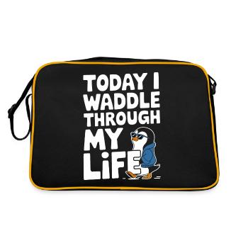 Today I waddle through my life in style - Retro Bag - black/gold - Back