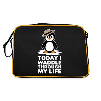 Today I waddle through my life in style - Retro Bag - black/gold - Back