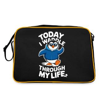 Today I waddle through my life - Retro Bag - black/gold - Back
