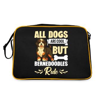 All dogs are cool, but the Bernedoodles rule - Retro Bag - black/gold - Back
