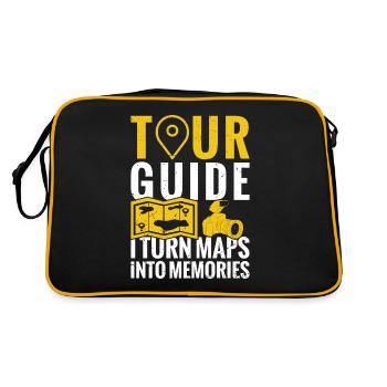 Reiseführer I Verwandle Karten In Erinnerungen - Retro Tasche - Schwarz/Gold - Hinten