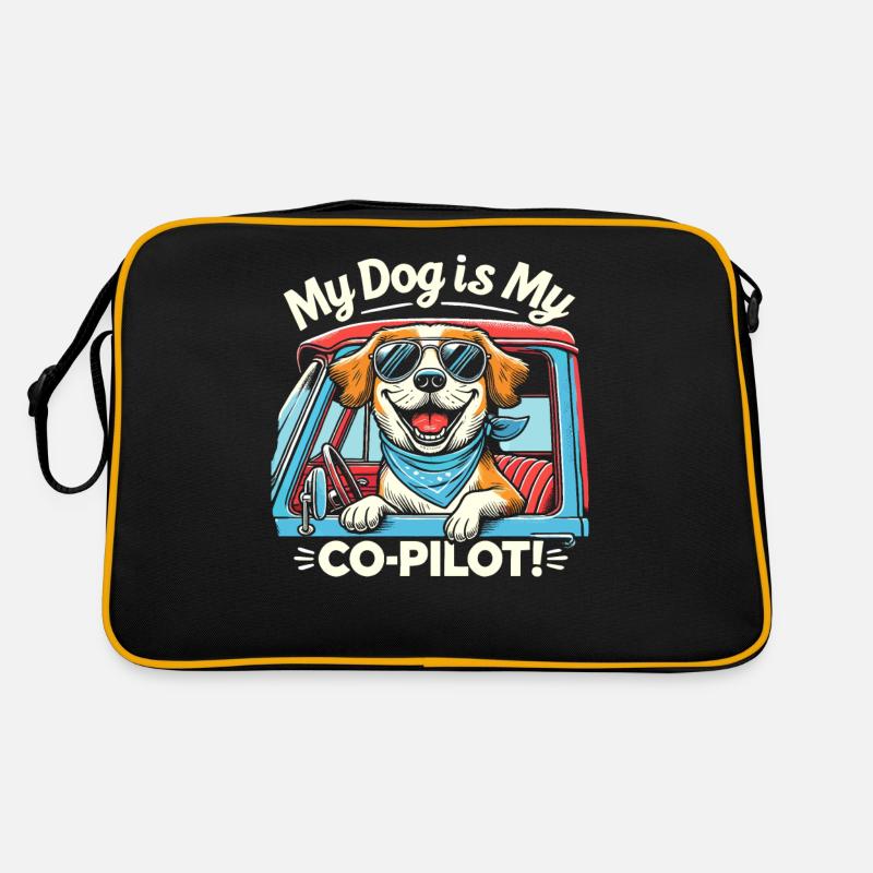 Mein Hund ist mein Co-Pilot Retro Tasche
