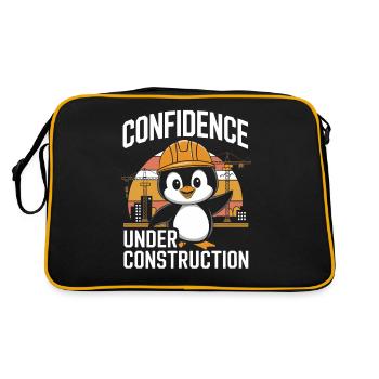 Confidence Under Construction Pinguin Baustelle - Retro Tasche - Schwarz/Gold - Hinten