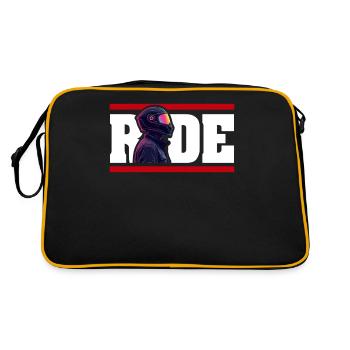 Cool motorcyclist biker design with the text - Retro Bag - black/gold - Back