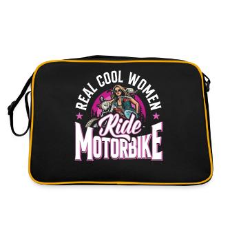 Real Cool Woman ride Moto Motard - Sac Retro - noir/or - Dos