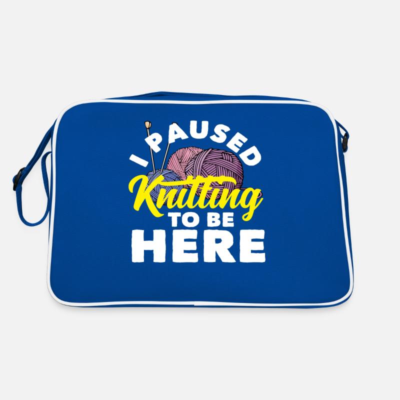 I've paused knitting to be here Retro Bag