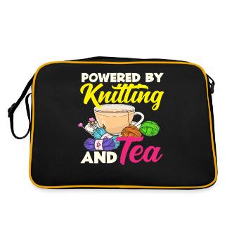 Knitted life with tea and wool - Retro Bag - black/gold - Back