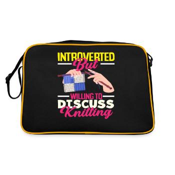 Introverti mais discute de tricot - Sac Retro - noir/or - Dos